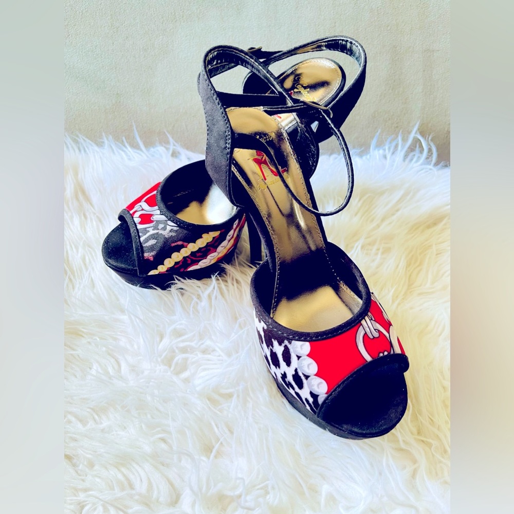 KAYLEEN By Los Angeles Ankle Strap Stiletto High Heels.